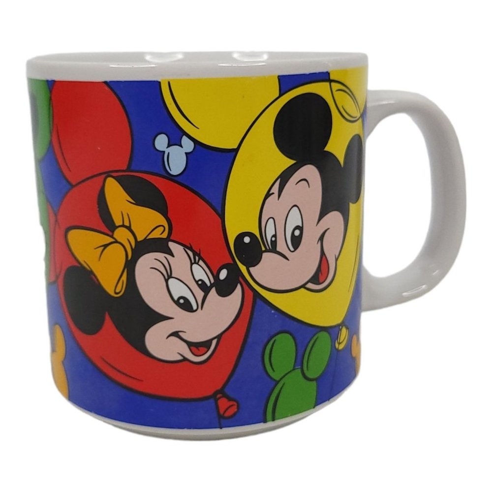 Vintage Disney Mickey Minnie Mouse Coffee Cup 10 Oz Mug Pluto Goofy Donald